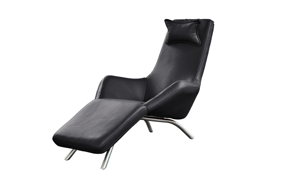 B-Ware KAWOLA Relaxliege CAVAL Leder schwarz