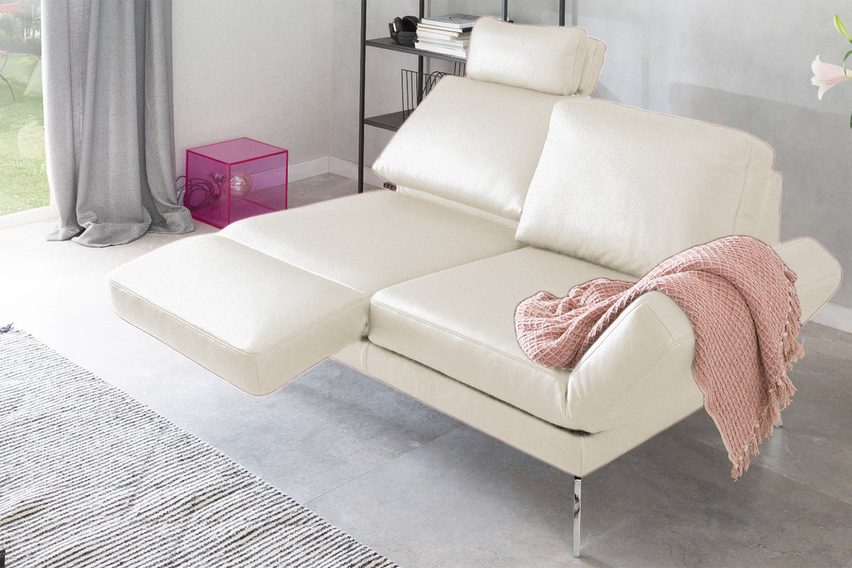 B-Ware KAWOLA Sofa HURRICANE 2-Sitzer Leder weiß