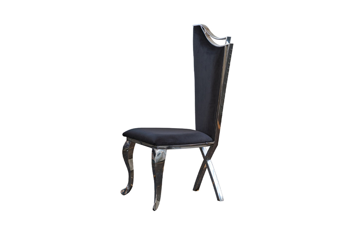 B-Ware KAWOLA Stuhl AMALIA Esszimmerstuhl Barock Velvet schwarz