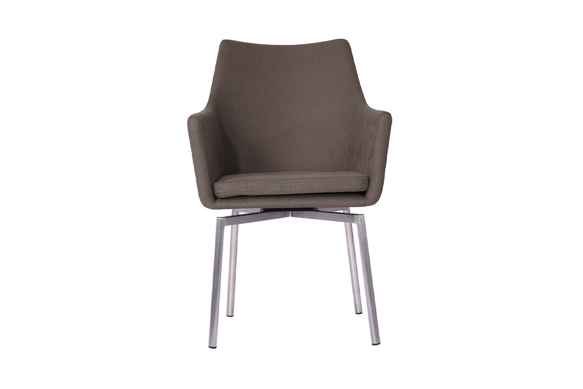 B-Ware KAWOLA Stuhl Cali Sessel Microfaser taupe Füße Edelstahl