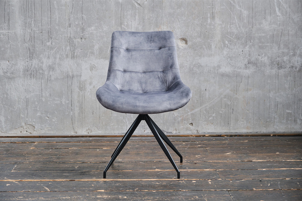 B-Ware KAWOLA Stuhl ENYA Esszimmerstuhl Velvet grau