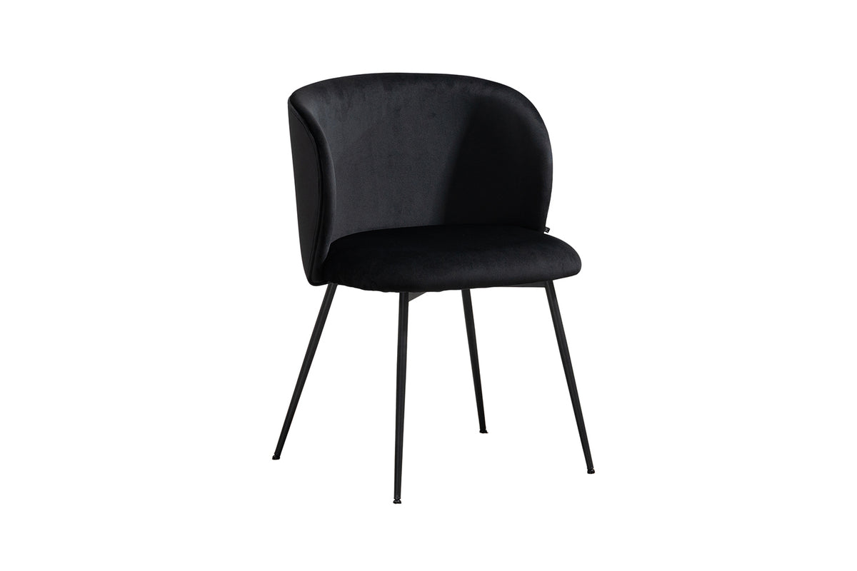 B-Ware KAWOLA Stuhl LENA Esszimmerstuhl Velvet schwarz