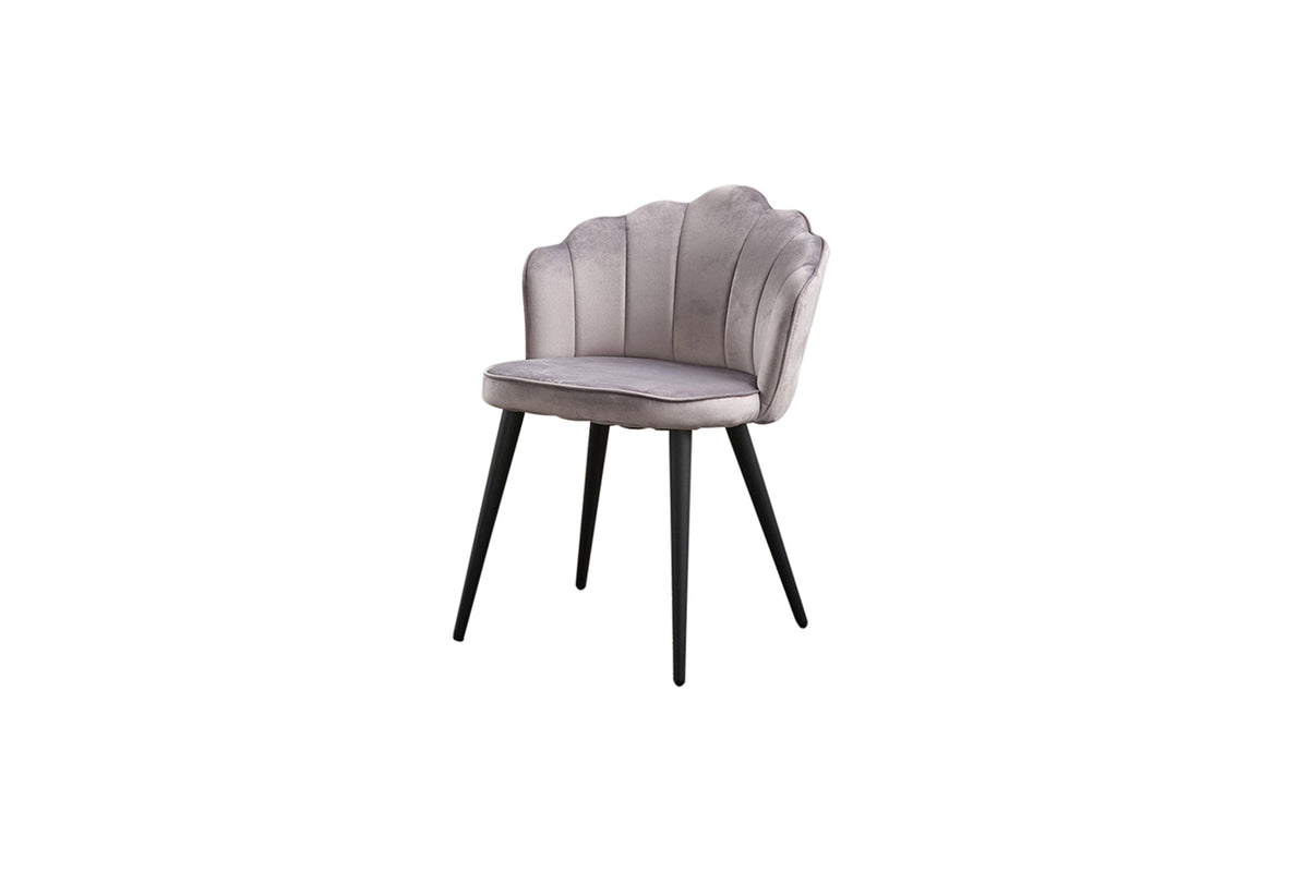 B-Ware KAWOLA Stuhl SALLY Esszimmerstuhl Velvet silber Fuß schwarz