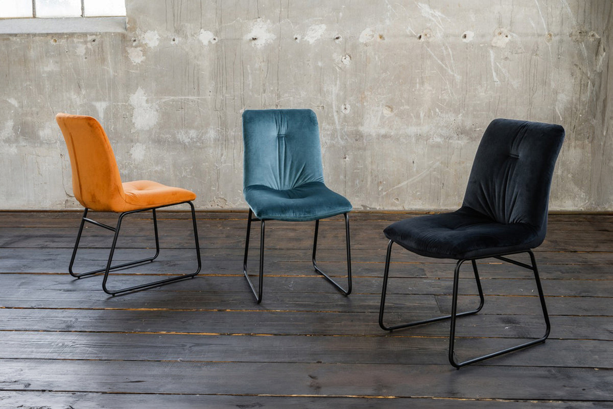 B-Ware KAWOLA Stuhl ZITA Esszimmerstuhl Velvet orange