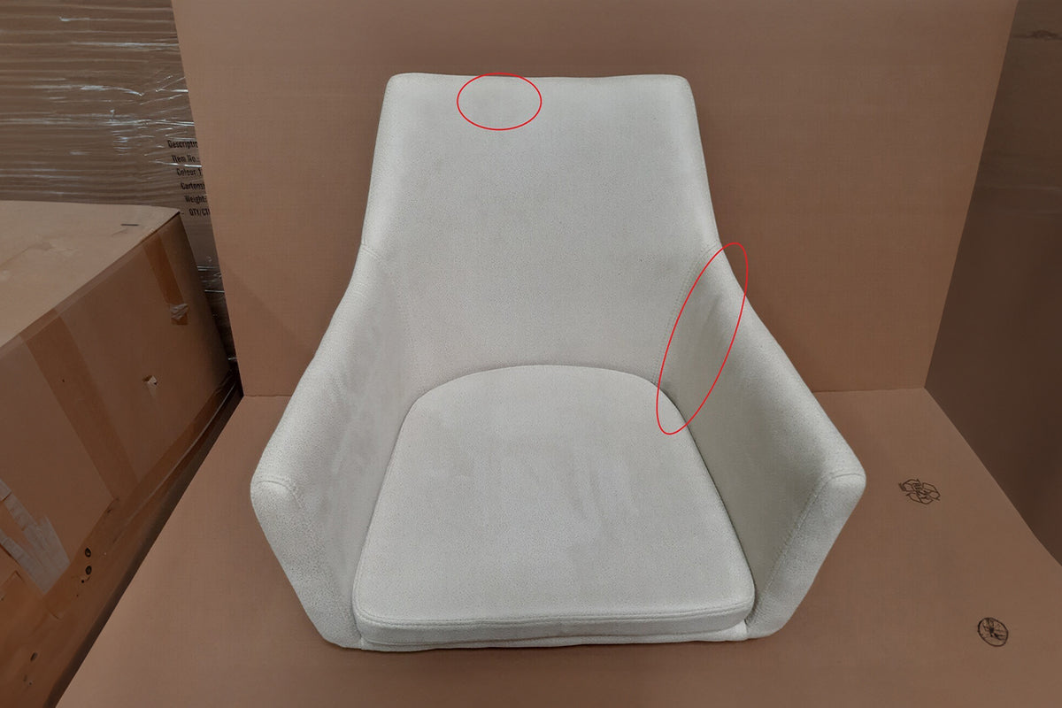 KAWOLA B-Ware Stuhl Cali Sessel Microfaser Esszimmerstuhl creme Füße matt-schwarz