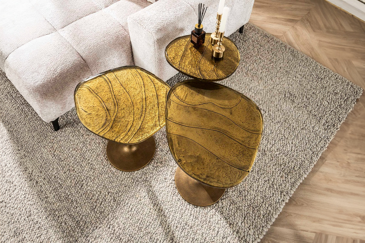 KAWOLA Beistelltisch DARI M Glas gold