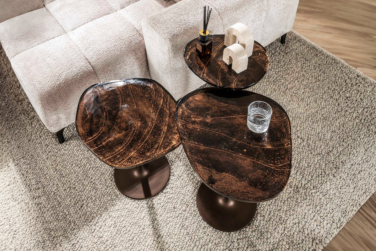 KAWOLA Beistelltisch DARI S Glas kupfer