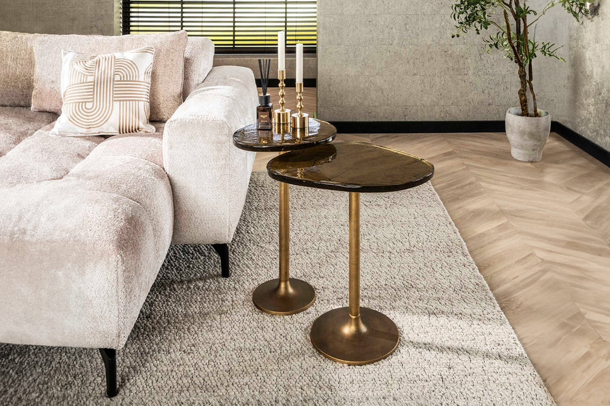 KAWOLA Beistelltisch DARI XL Glas gold