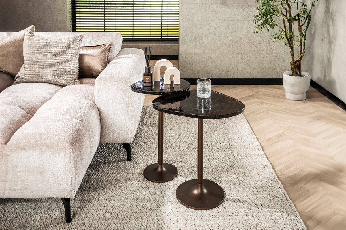 KAWOLA Beistelltisch DARI XL Glas kupfer