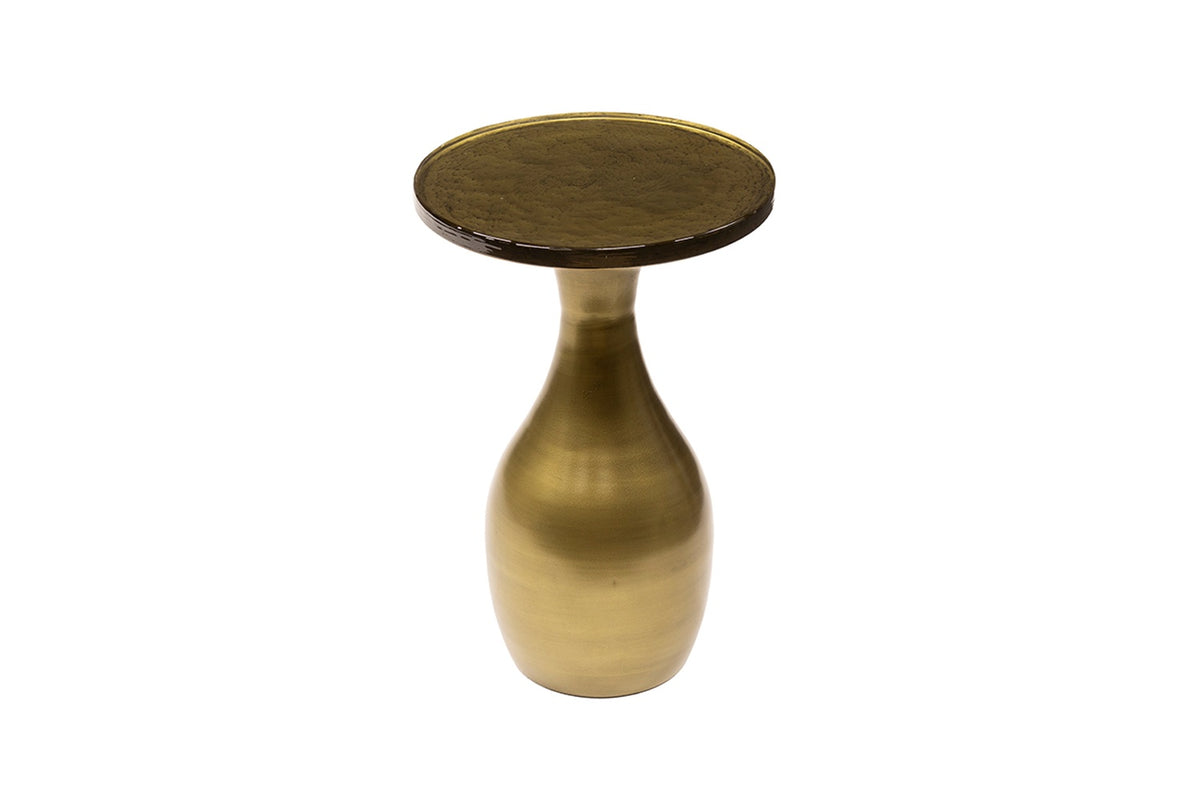KAWOLA Beistelltisch MOKKA Glas gold