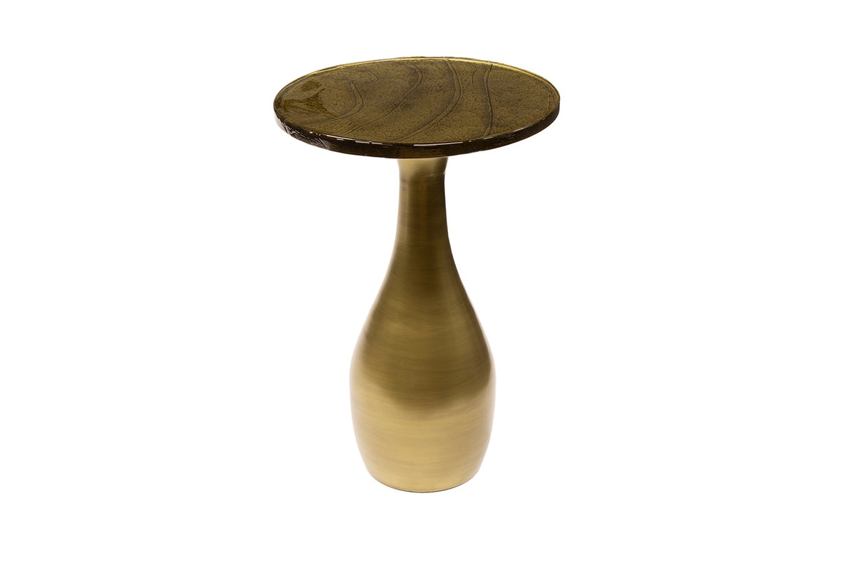 KAWOLA Beistelltisch MOKKA Glas gold