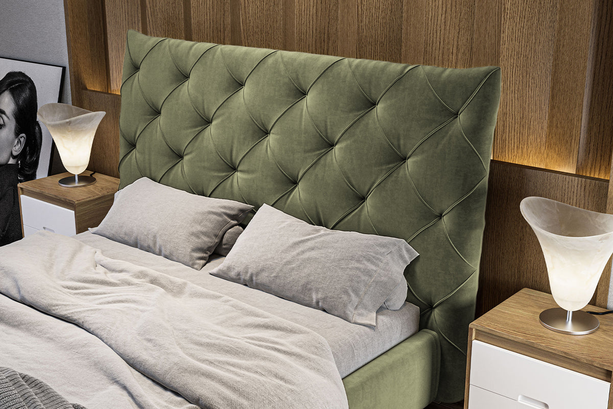 KAWOLA Bett ANNY Polsterbett Velvet olivgrün