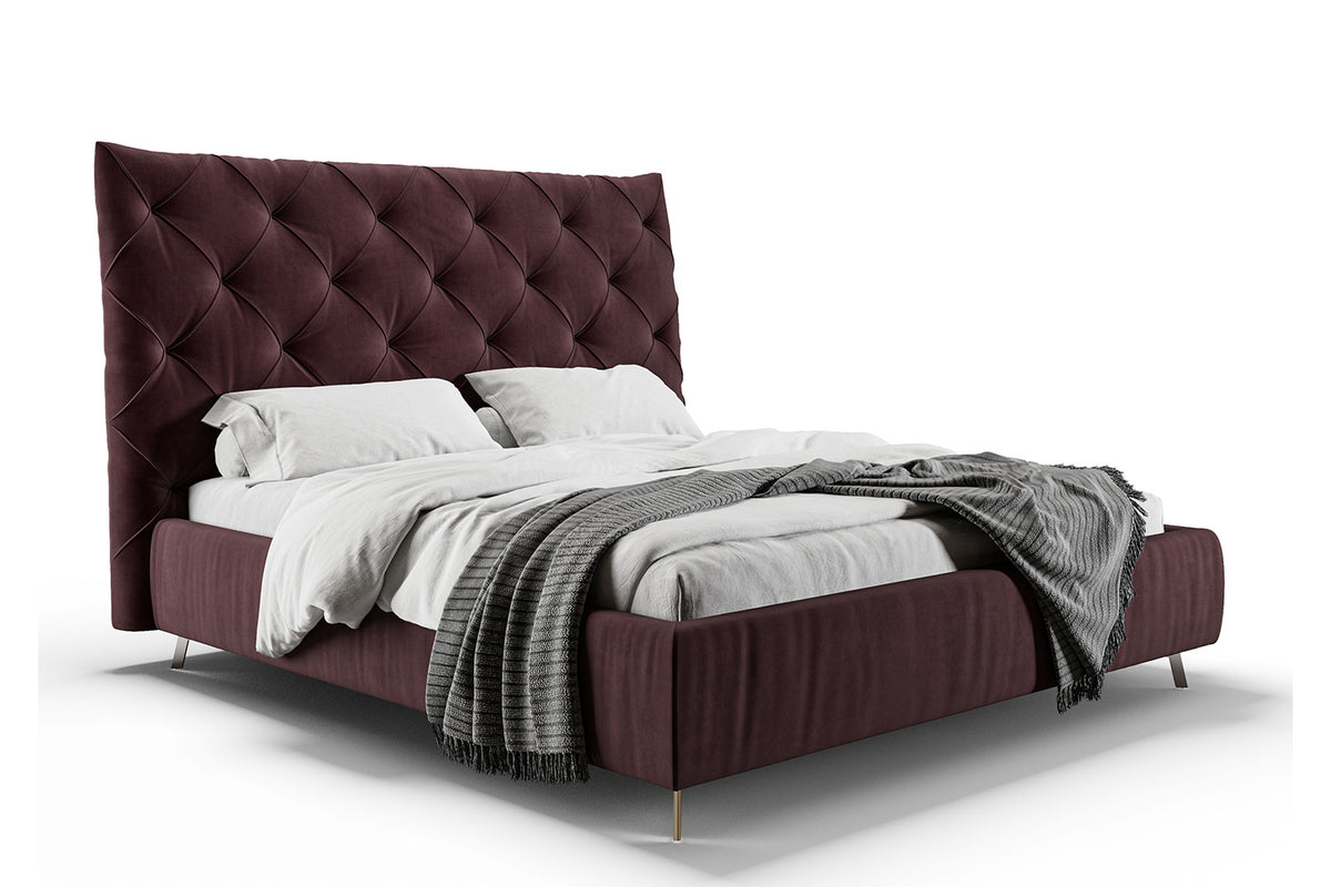 KAWOLA Bett ANNY Polsterbett Velvet purple