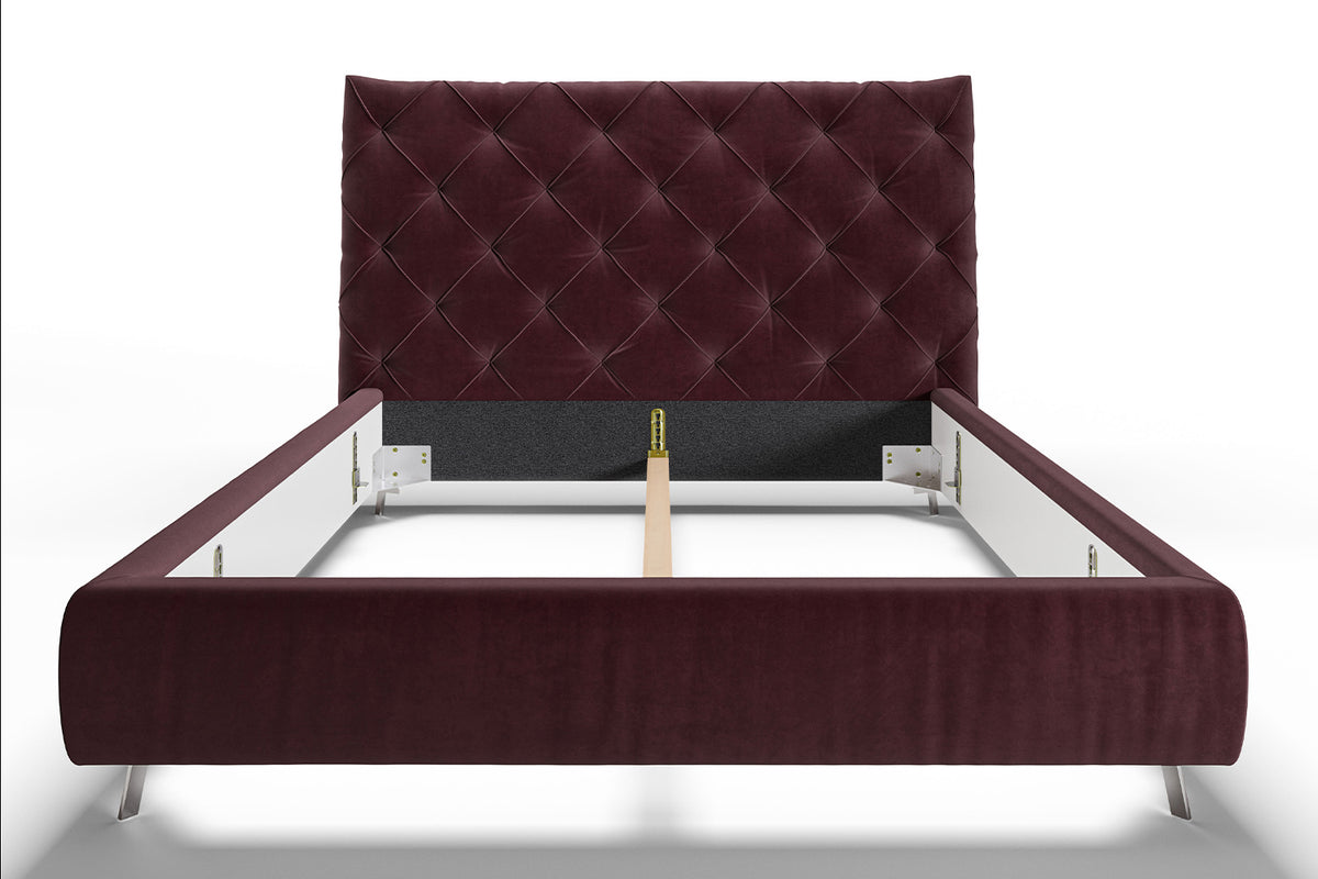 KAWOLA Bett ANNY Polsterbett Velvet purple