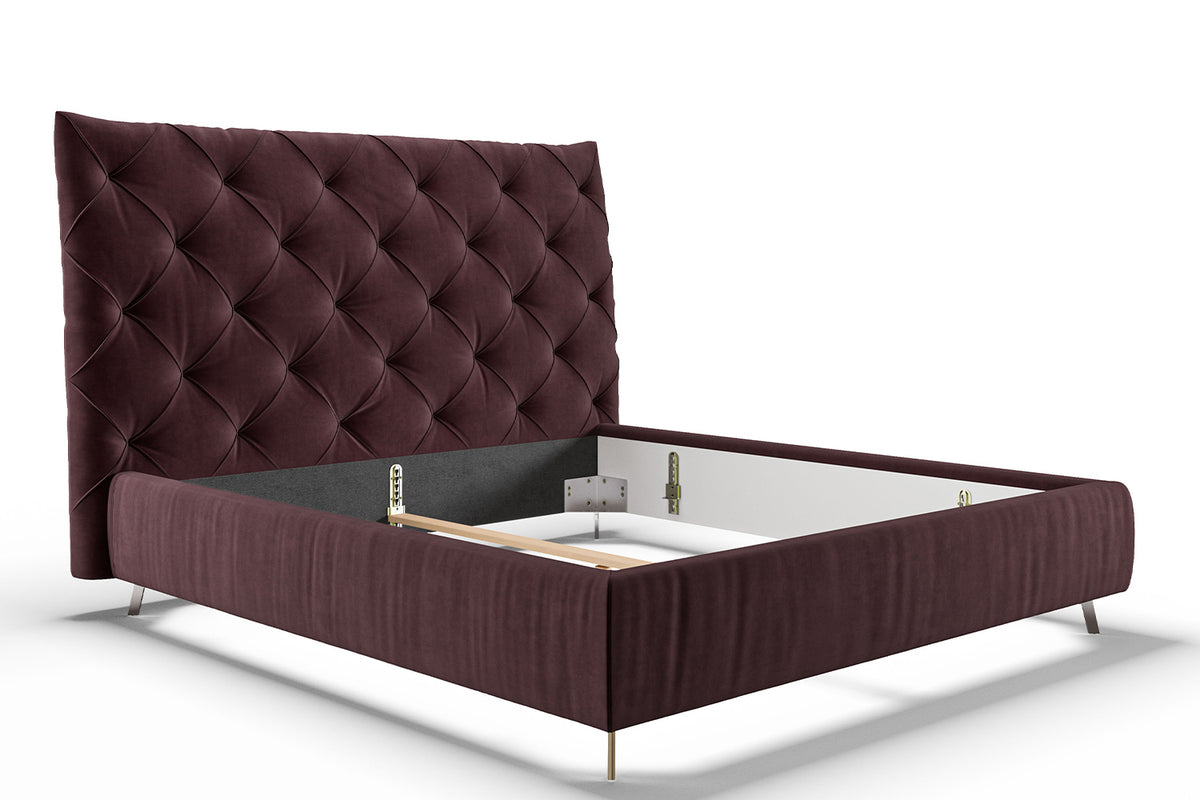 KAWOLA Bett ANNY Polsterbett Velvet purple