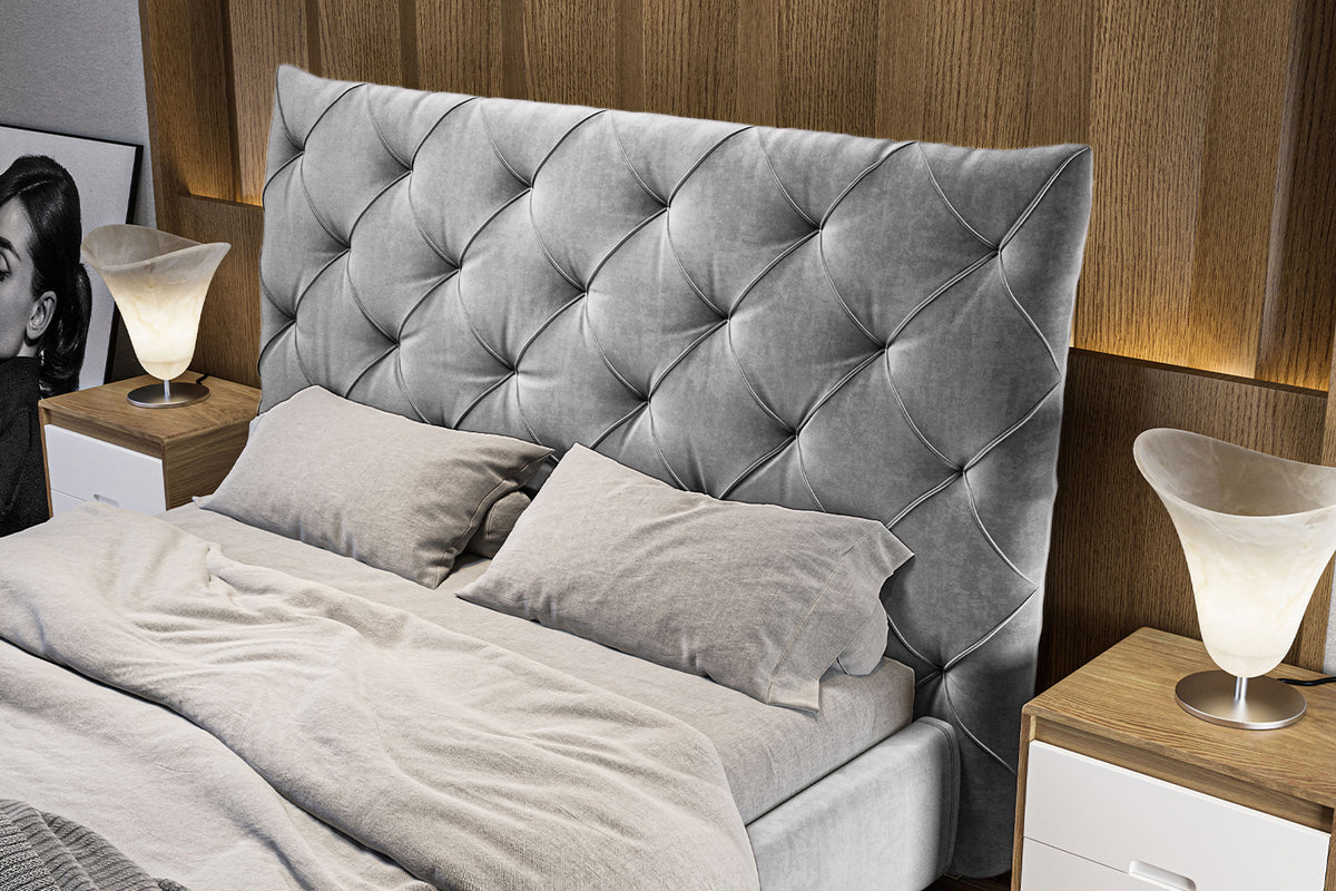 KAWOLA Bett ANNY Polsterbett Velvet silber