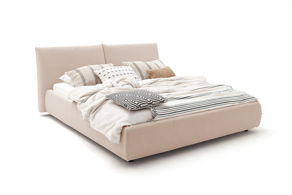 KAWOLA Bett HENRY Polsterbett Cord taupe