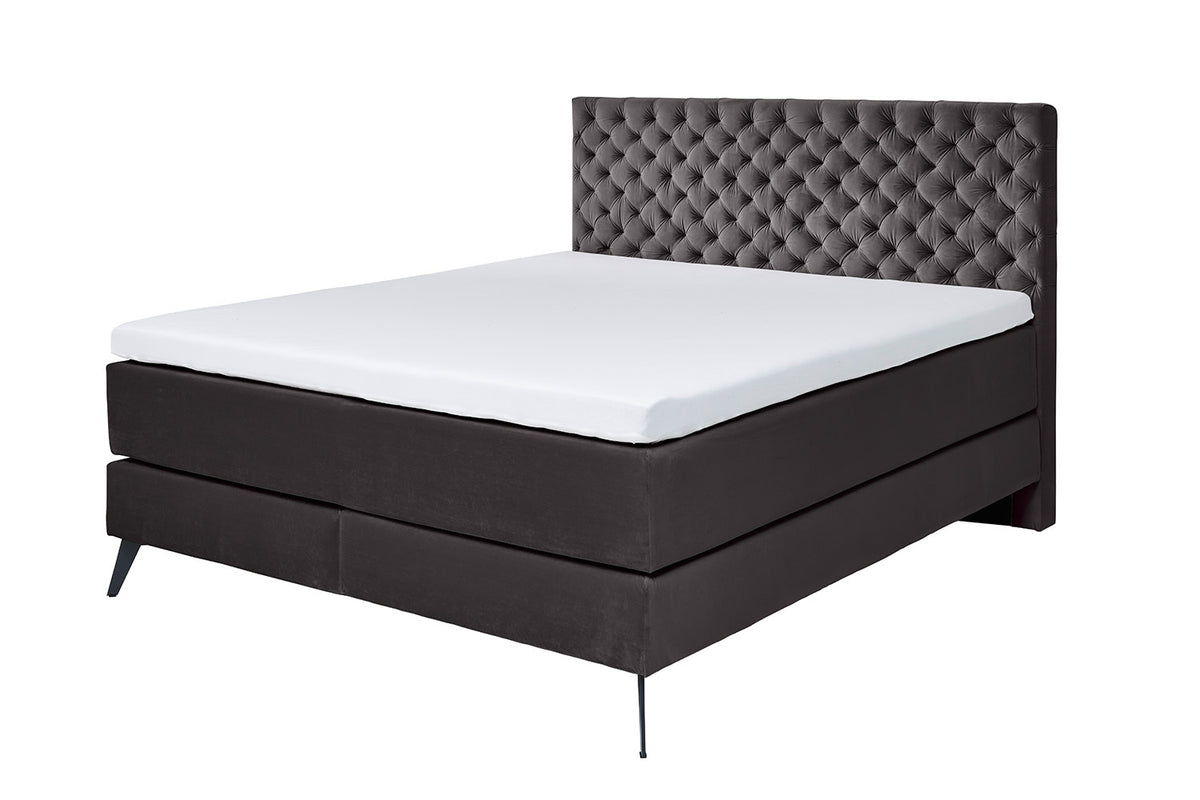 KAWOLA Bett SINDAR Boxspringbett Stoff anthrazit