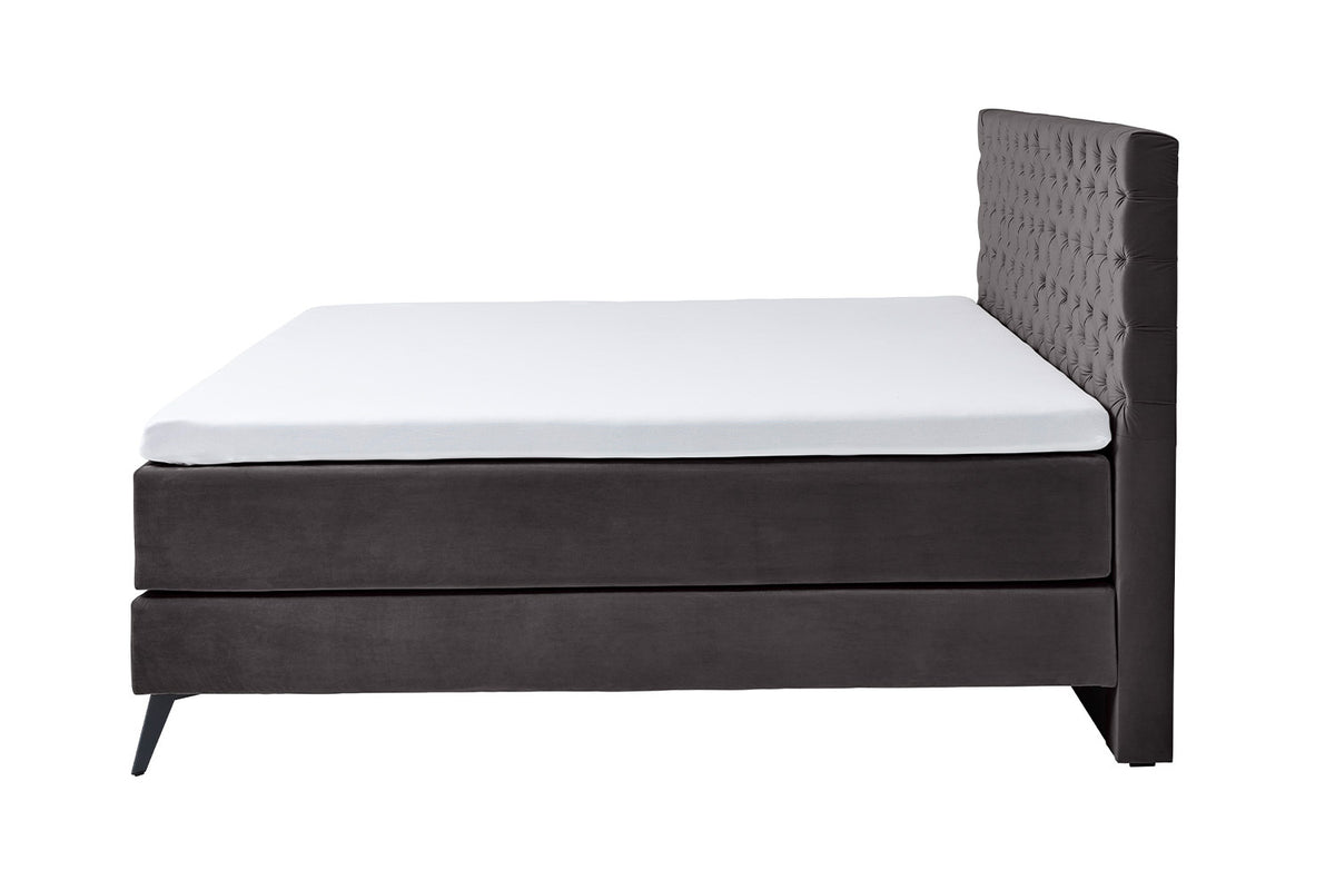KAWOLA Bett SINDAR Boxspringbett Stoff anthrazit
