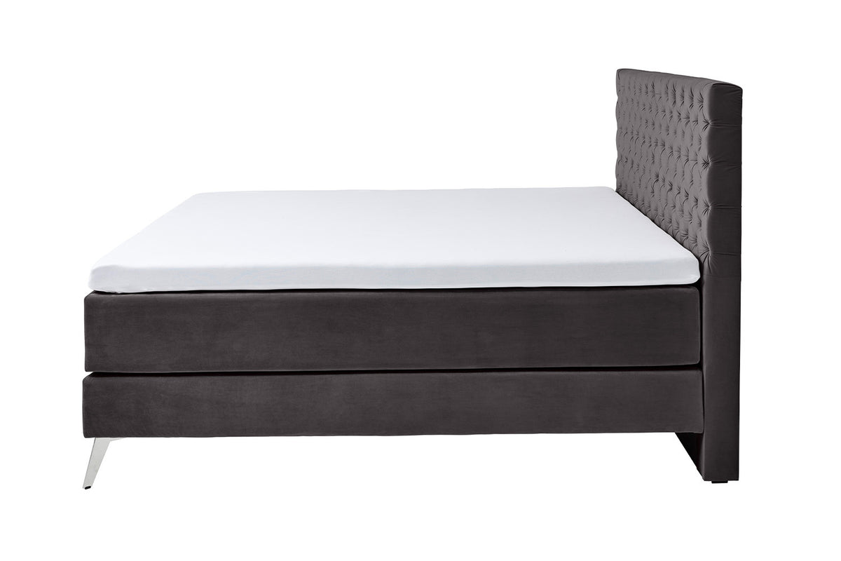 KAWOLA Bett SINDAR Boxspringbett Stoff anthrazit