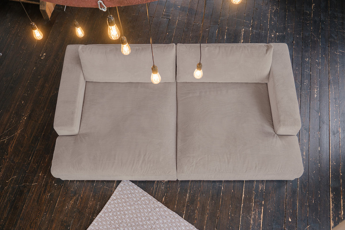 KAWOLA Big Sofa MADELINE Cord taupe