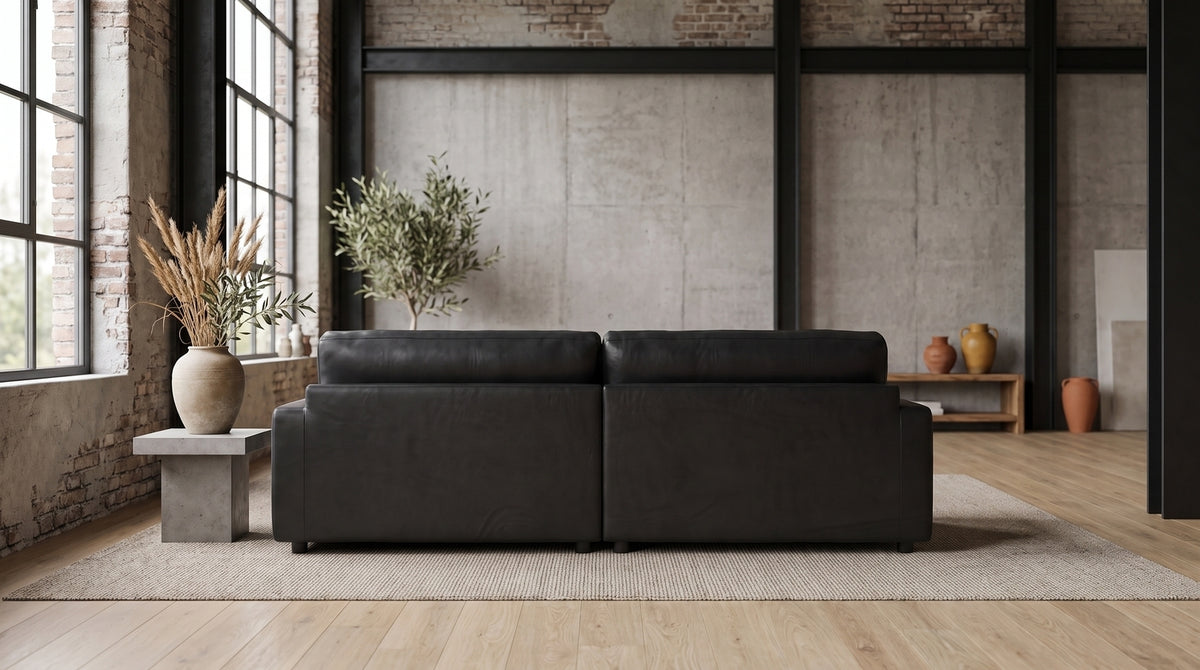 KAWOLA Big Sofa MARLIN Lederfaserstoff schwarz