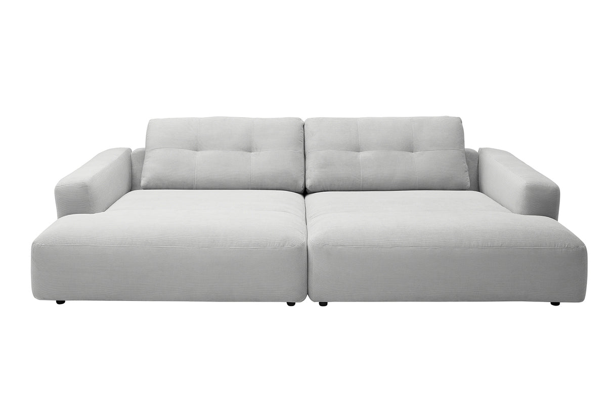 KAWOLA Big Sofa MIKA Feincord silber