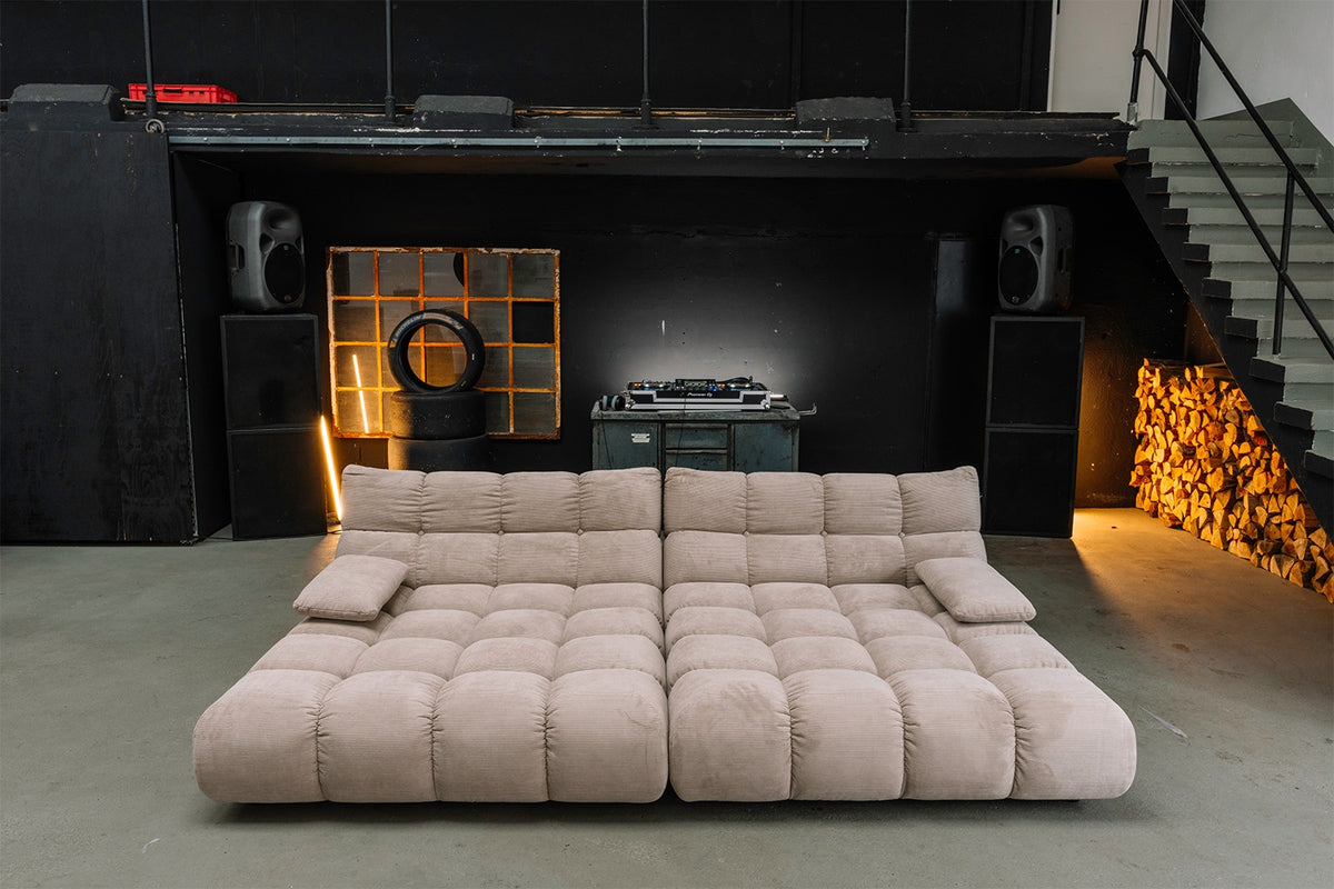 KAWOLA Big Sofa VIVIEN Feincord beige