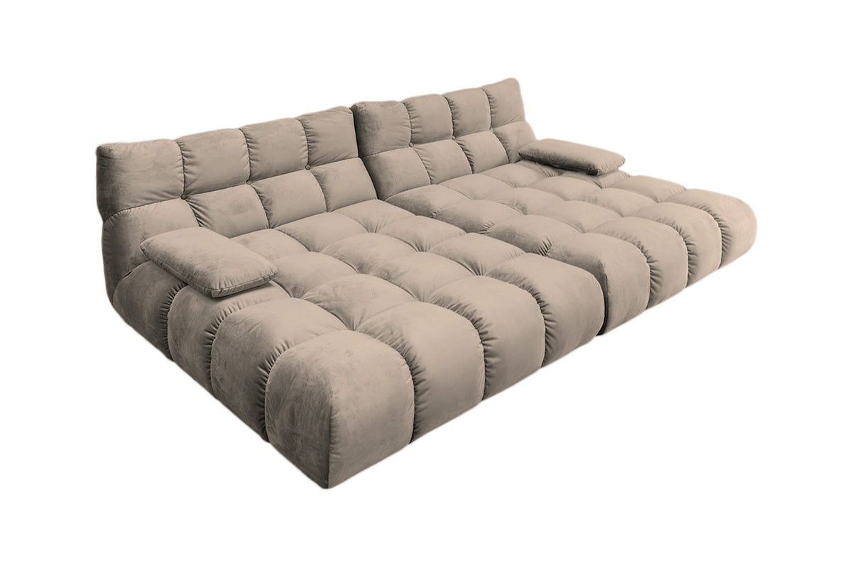 KAWOLA Big Sofa VIVIEN Velvet sand
