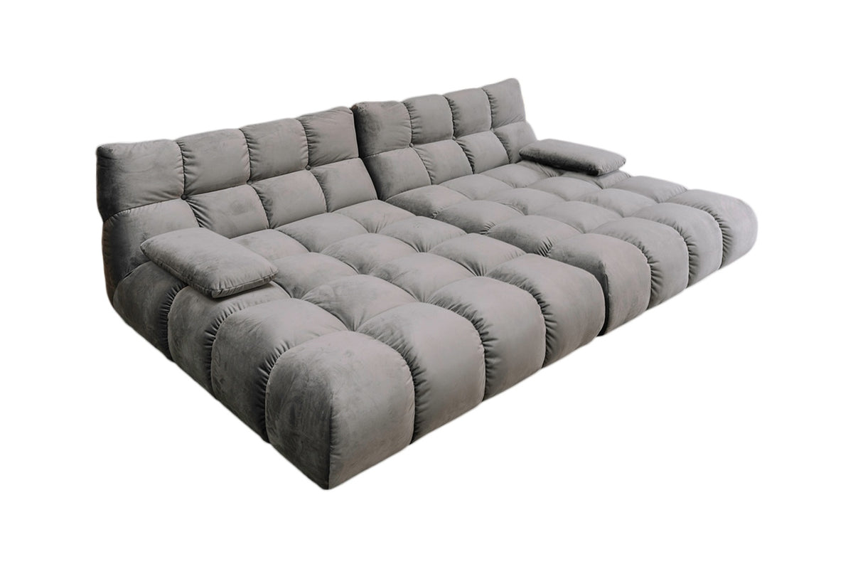 KAWOLA Big Sofa VIVIEN Velvet stone