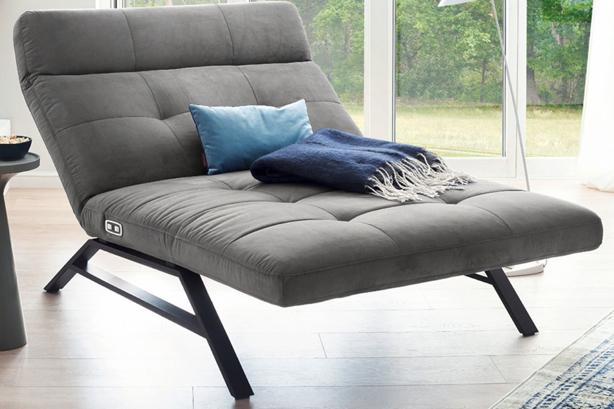 KAWOLA Doppelliege AMERIVA Relaxliege Maxi Velvet grau