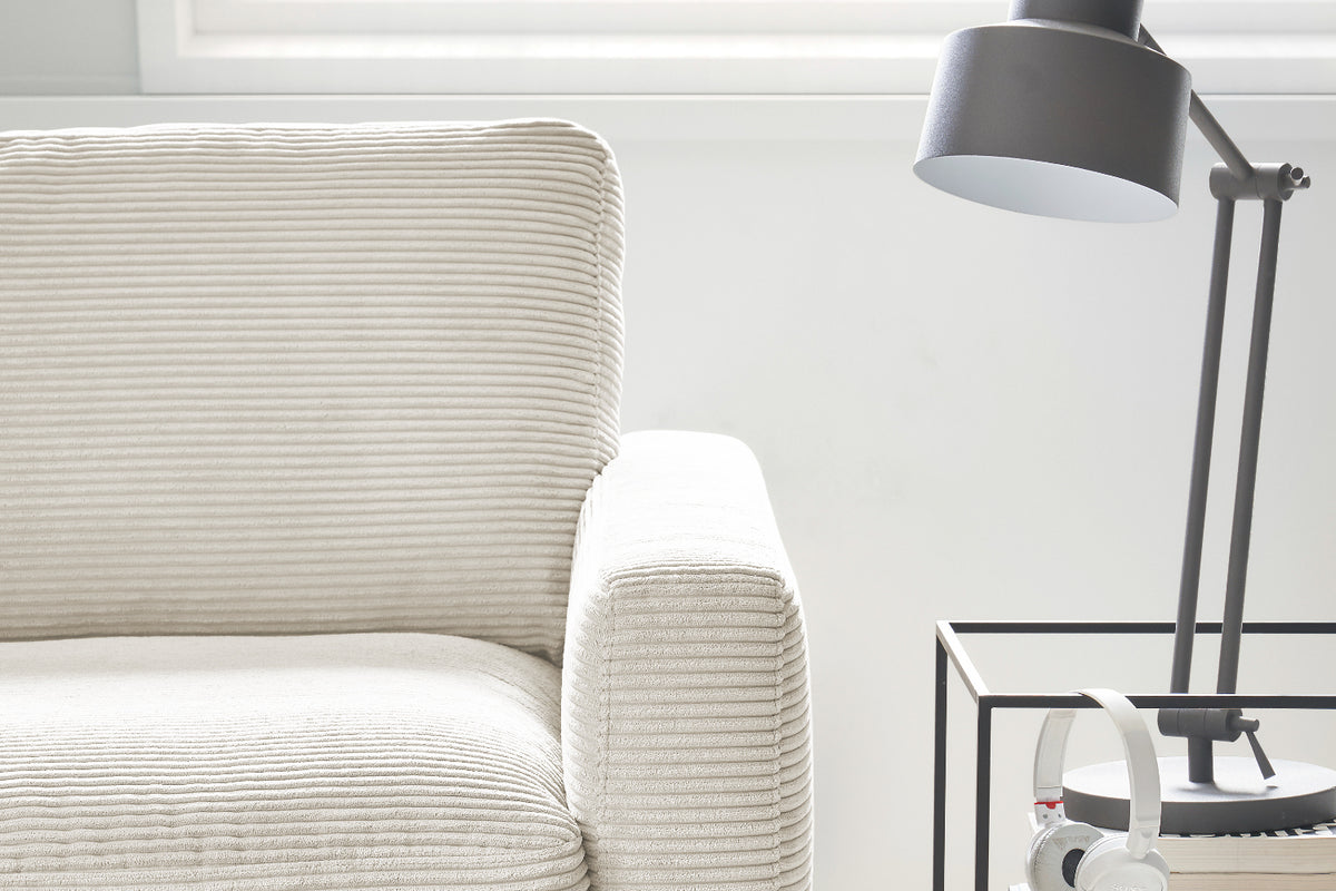 KAWOLA Ecksofa CARA Sofa Cord cremeweiß