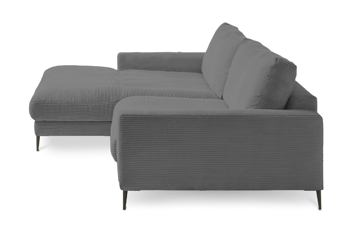 KAWOLA Ecksofa CARA Sofa Cord grau