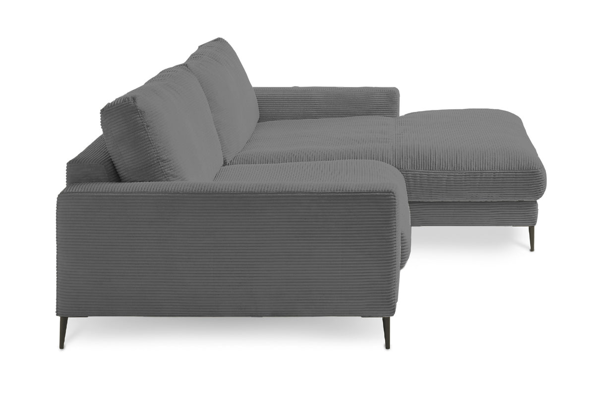 KAWOLA Ecksofa CARA Sofa Cord grau