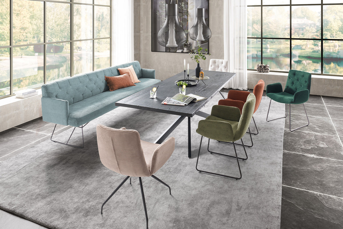 KAWOLA Esszimmerbank CHARME Cord hellblau