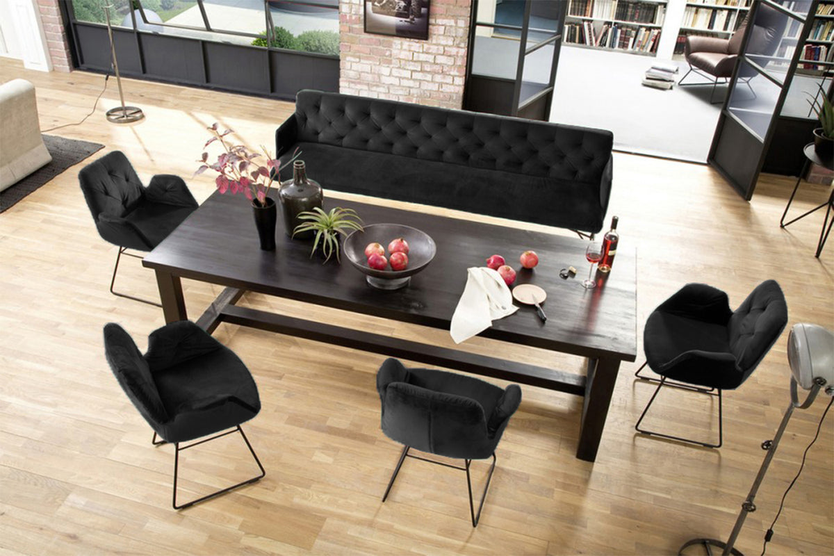 KAWOLA Esszimmerbank CHARME Velvet schwarz