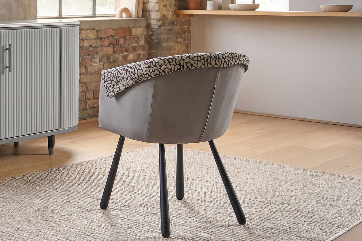 KAWOLA Esszimmerstuhl ELARIA Stoff hellgrau