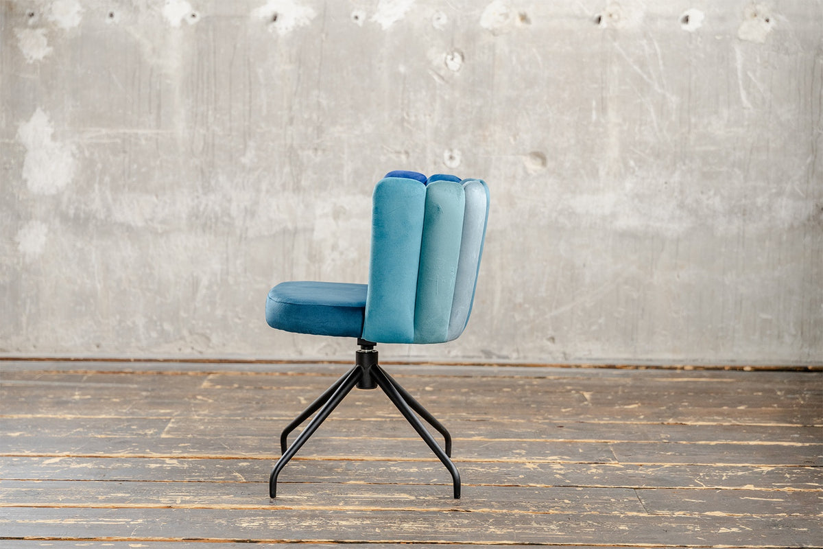 KAWOLA Esszimmerstuhl JADA Drehstuhl Velvet blau