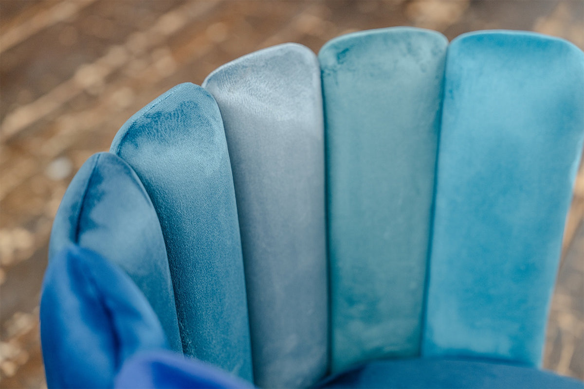 KAWOLA Esszimmerstuhl JADA Drehstuhl Velvet blau