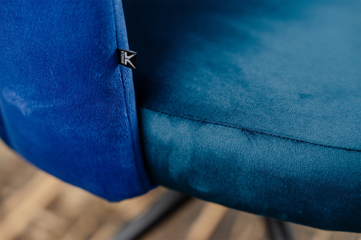 KAWOLA Esszimmerstuhl JADA Drehstuhl Velvet blau