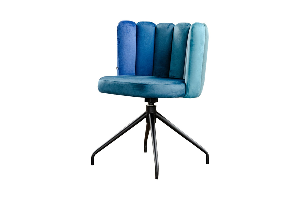 KAWOLA Esszimmerstuhl JADA Drehstuhl Velvet blau