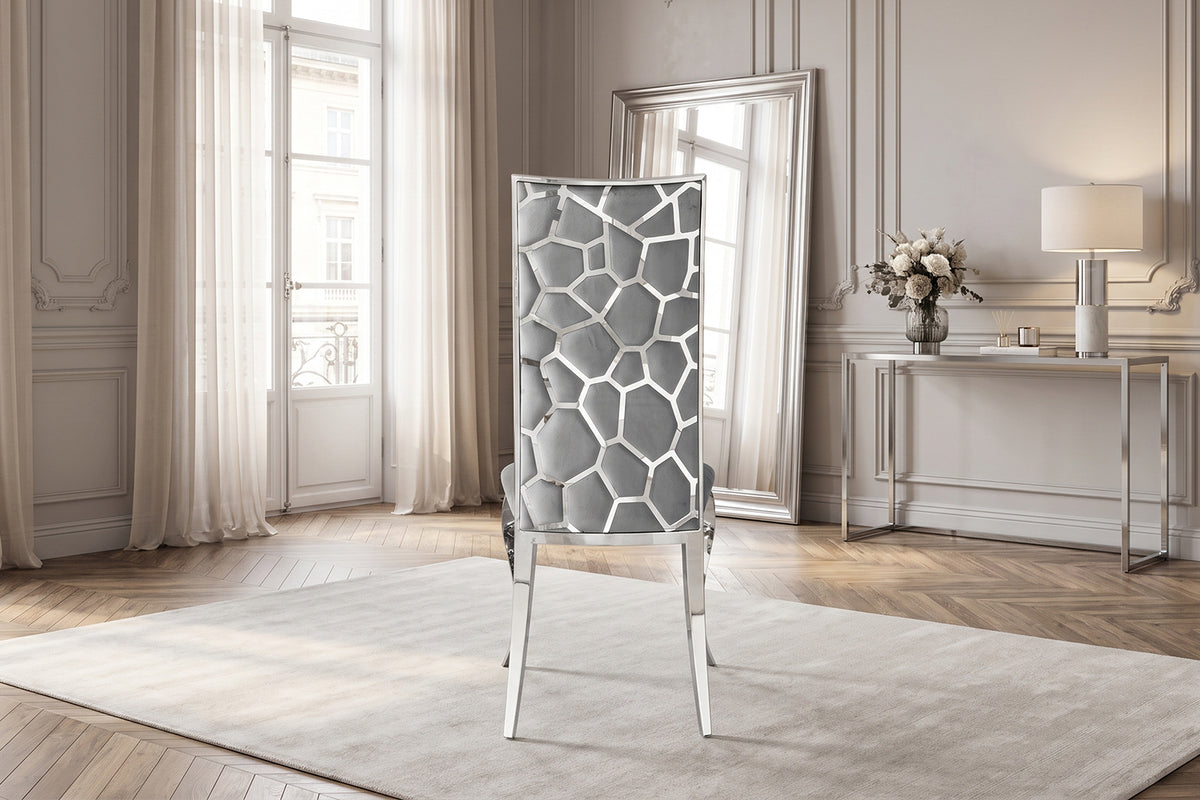 KAWOLA Esszimmerstuhl MORA Barock Velvet grau