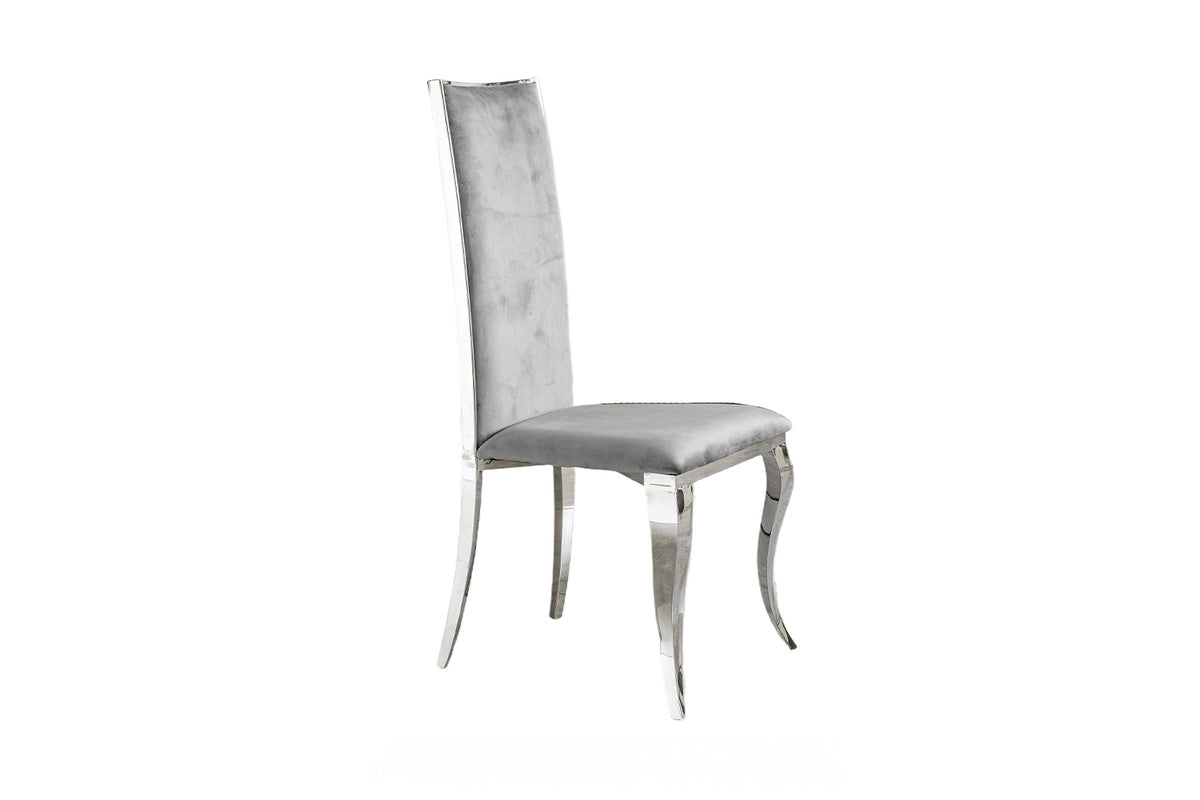 KAWOLA Esszimmerstuhl MORA Barock Velvet grau