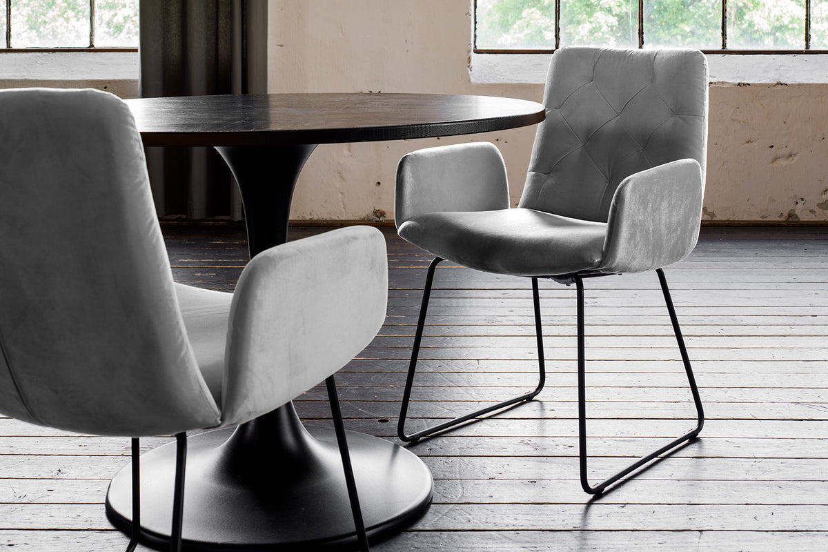 KAWOLA Esszimmerstuhl NEW CHARME Velvet silber