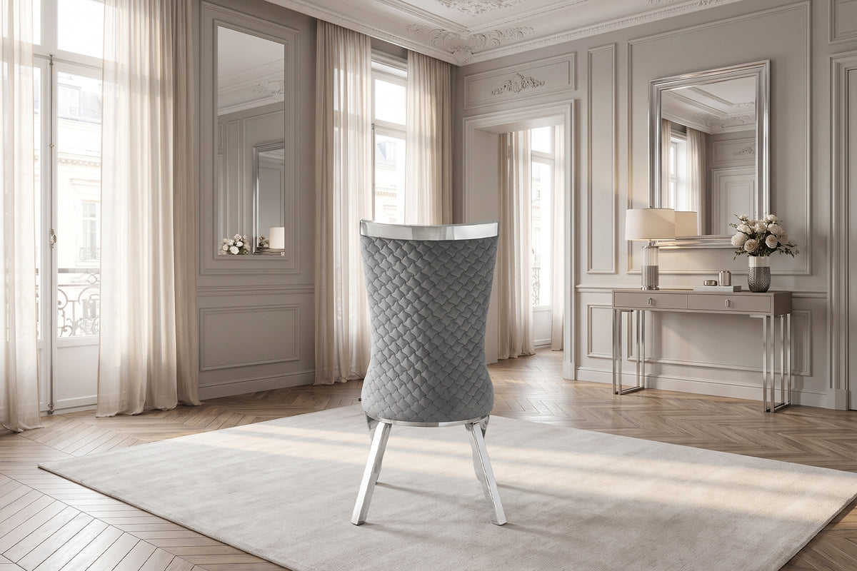 KAWOLA Esszimmerstuhl SELENA Barock Velvet grau