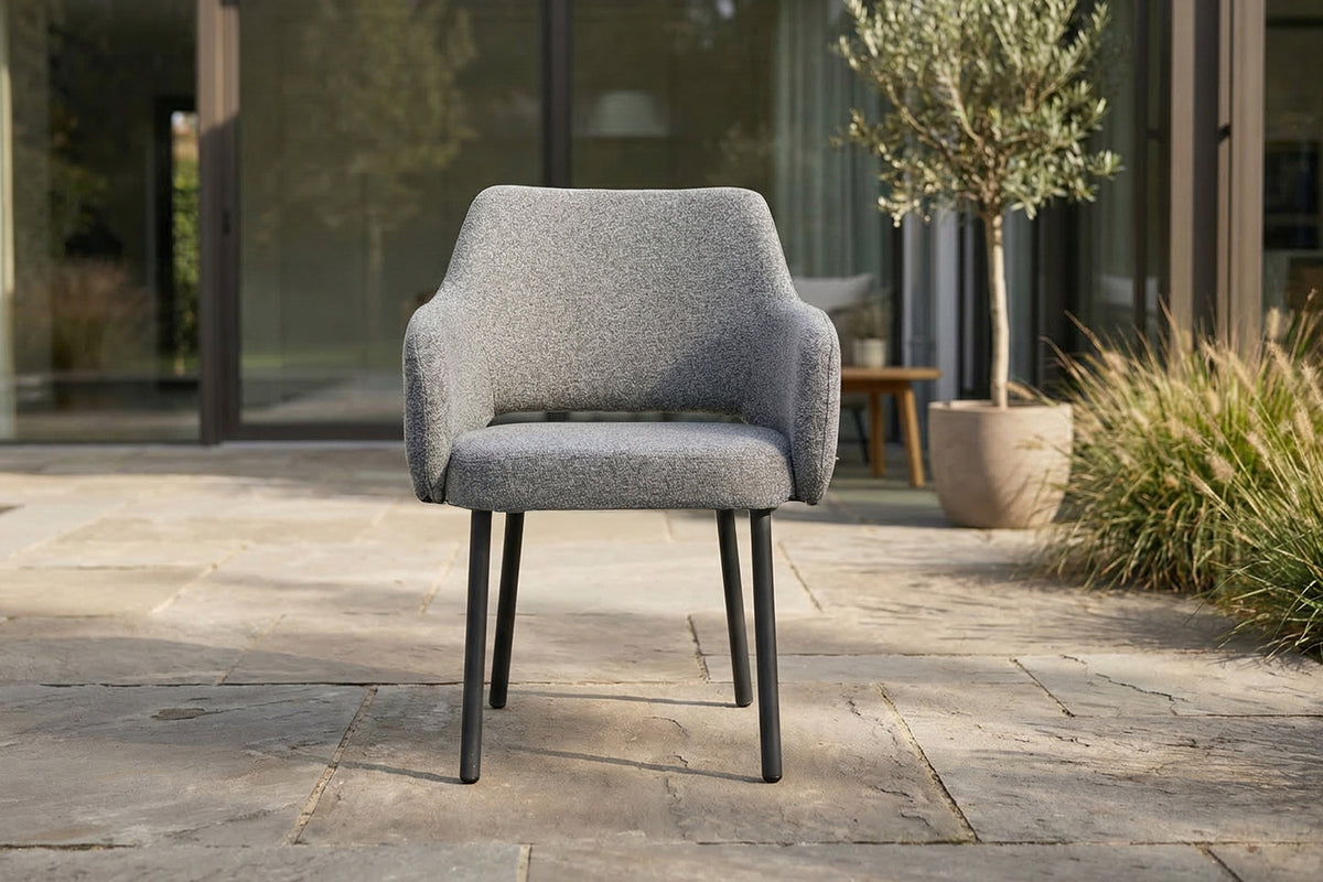 KAWOLA Gartenstuhl AMUR Outdoor Stoff grau