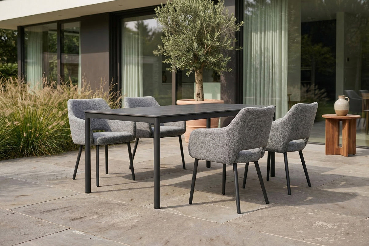 KAWOLA Gartenstuhl AMUR Outdoor Stoff grau