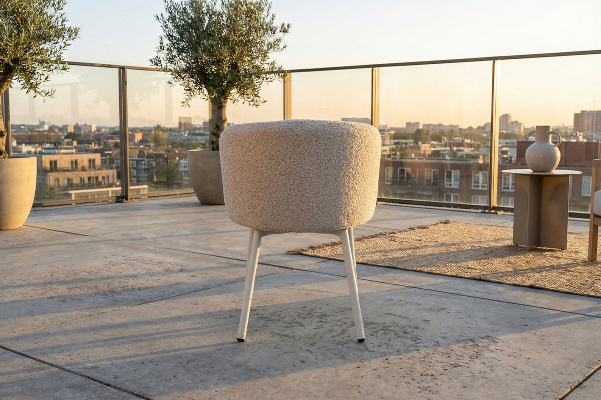 KAWOLA Gartenstuhl INDUS Outdoor Stoff cremefarben