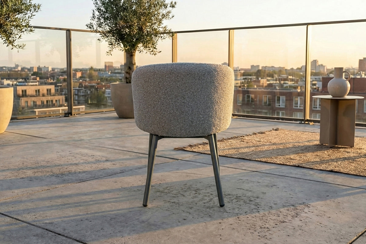 KAWOLA Gartenstuhl INDUS Outdoor Stoff grau