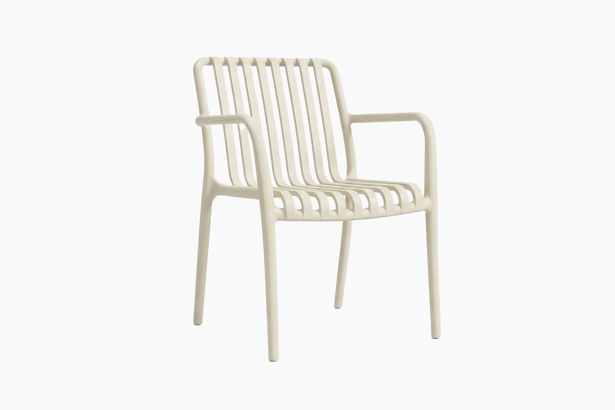 KAWOLA Gartenstuhl MIAVA Outdoor stapelbar Kunststoff cremefarben